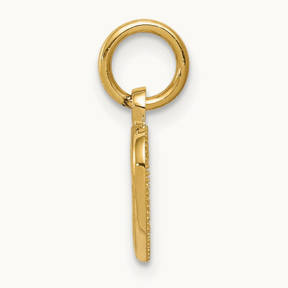Cross in Heart Charm — 14K Yellow Gold