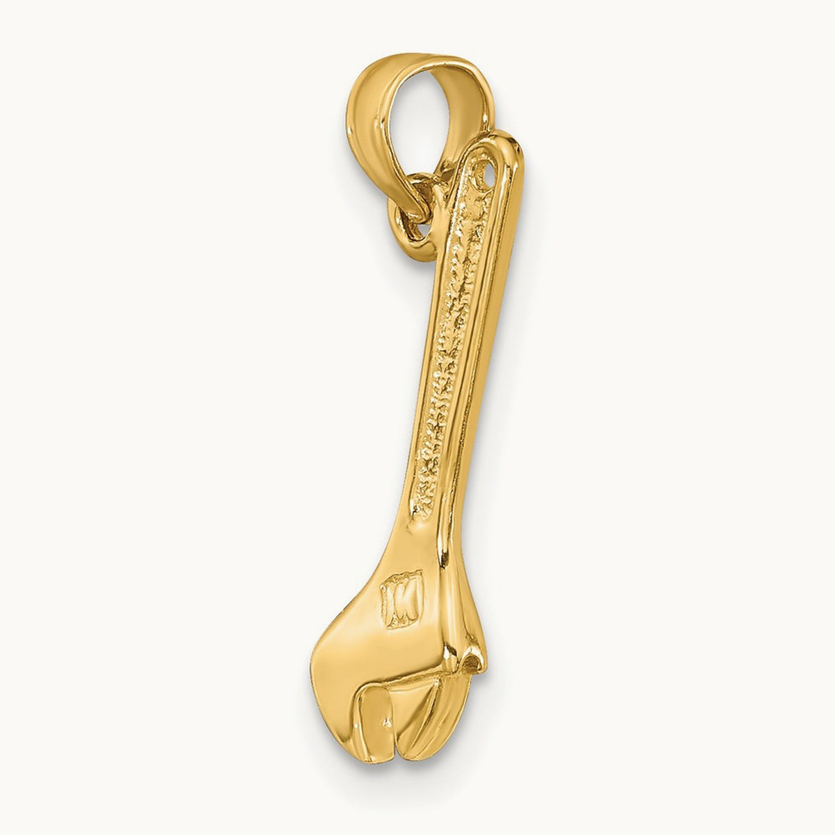 3-D Adjustable Wrench Charm, 14K