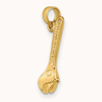 3-D Adjustable Wrench Charm, 14K