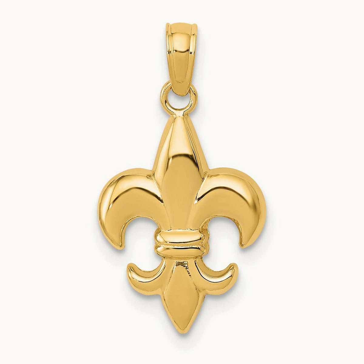 2-D Small Fleur de Lis Charm — 14K Yellow Gold