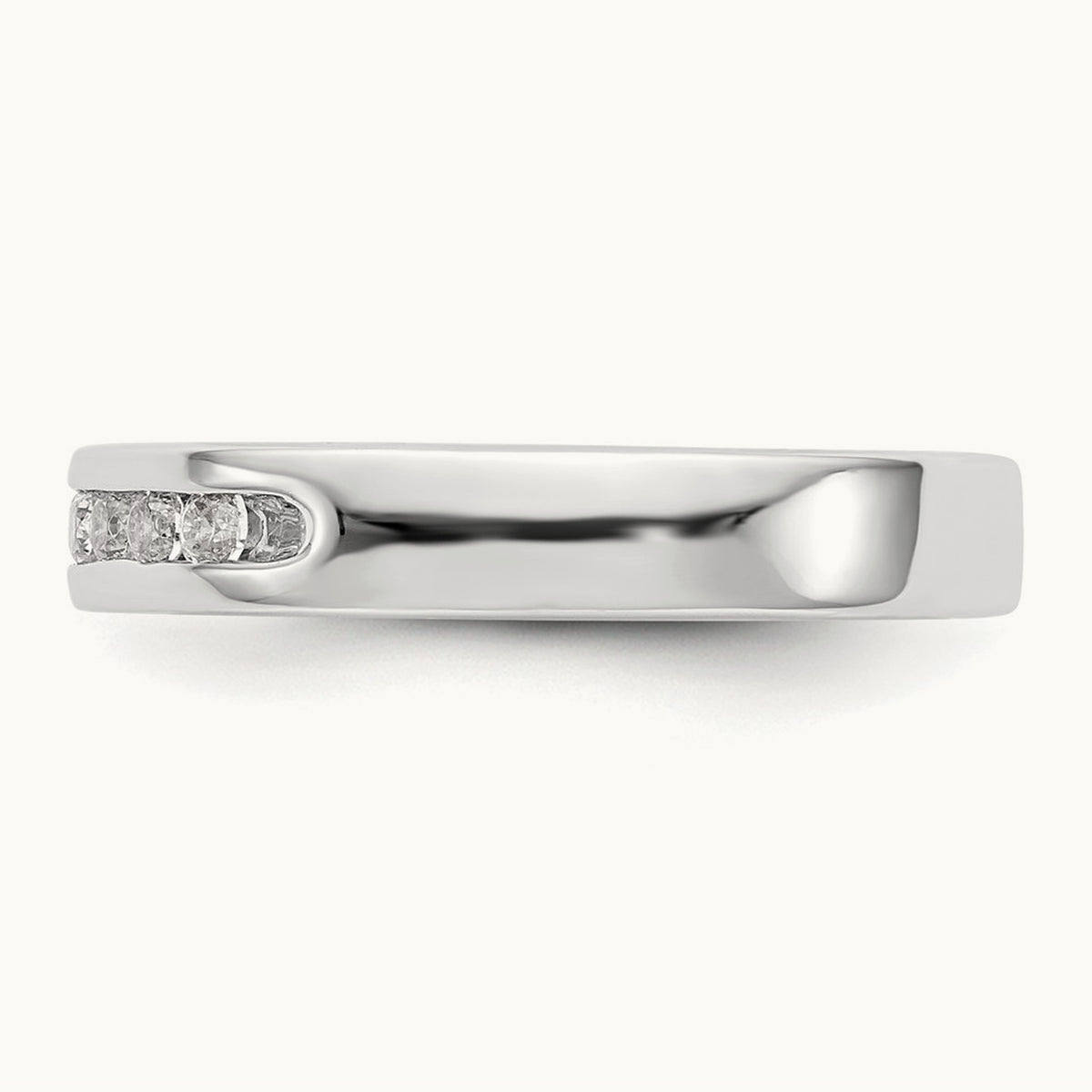 7-Stone Diamond Channel Band, 14K White Gold