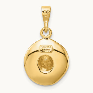 3D Sombrero Pendant, 14K