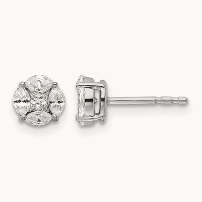 Halo Post Earrings, 0.50-1.00 ct tw Lab-Grown Diamond