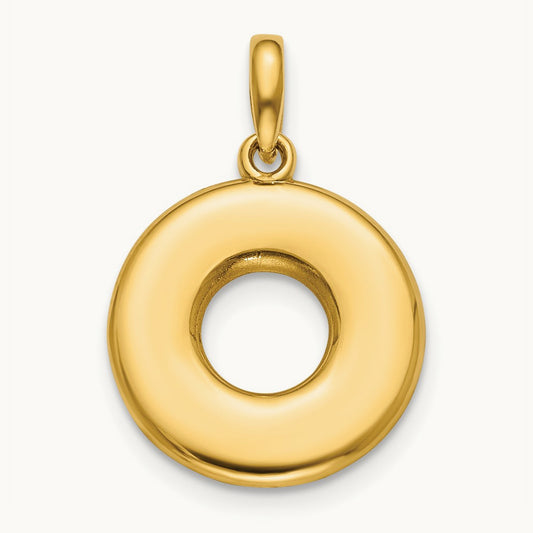 Fancy Letter O, 14K Yellow Gold