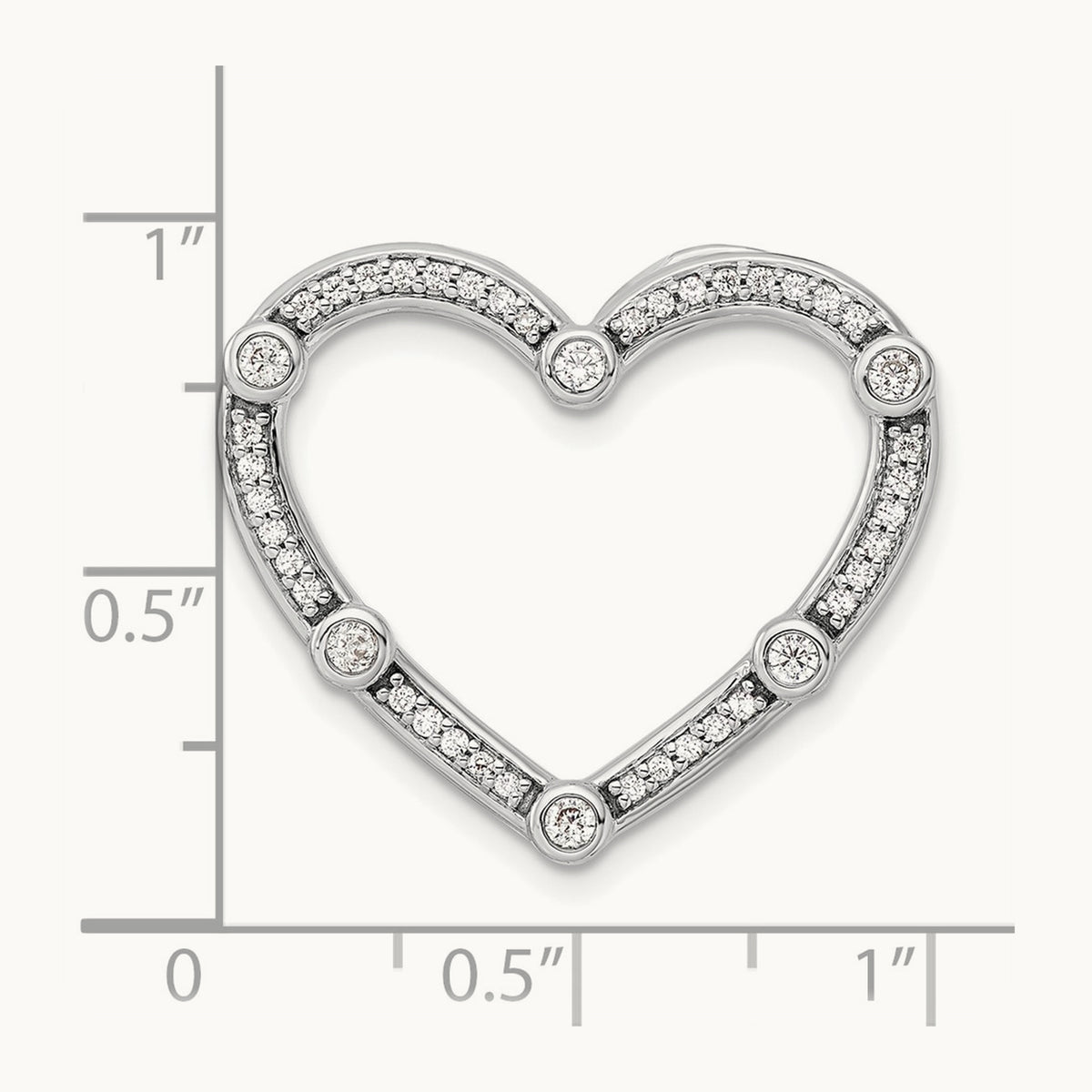 Open Heart Chain Slide, 0.25 ct tw Lab-Grown Diamond