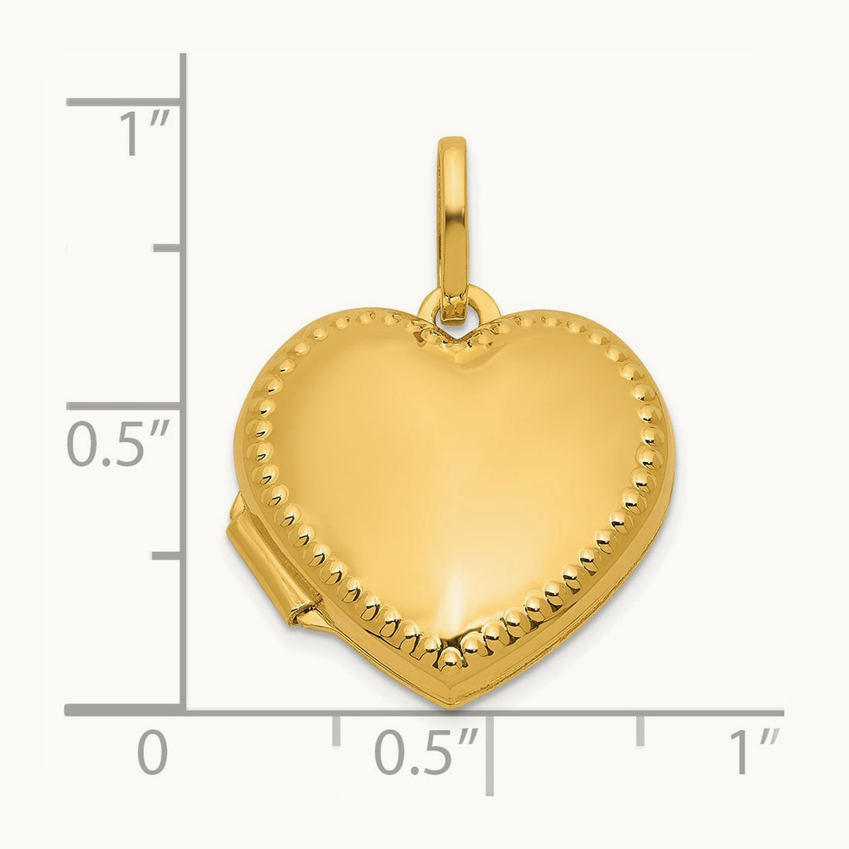 Polished with Border Heart Locket — 18mm