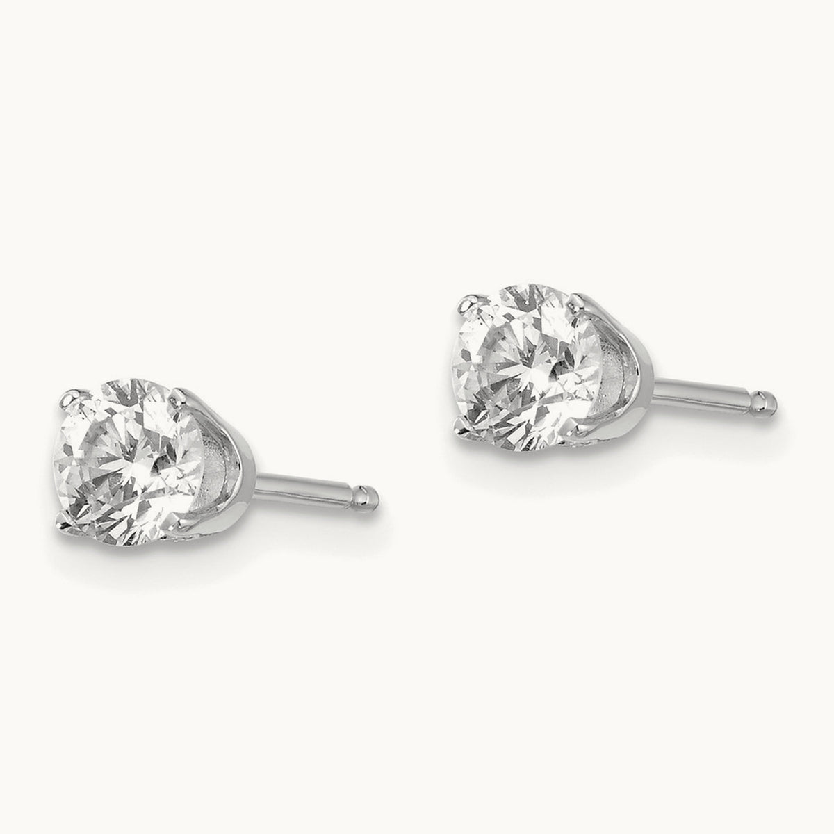 Diamond Stud Push-on Post Earrings — 0.74 ct tw