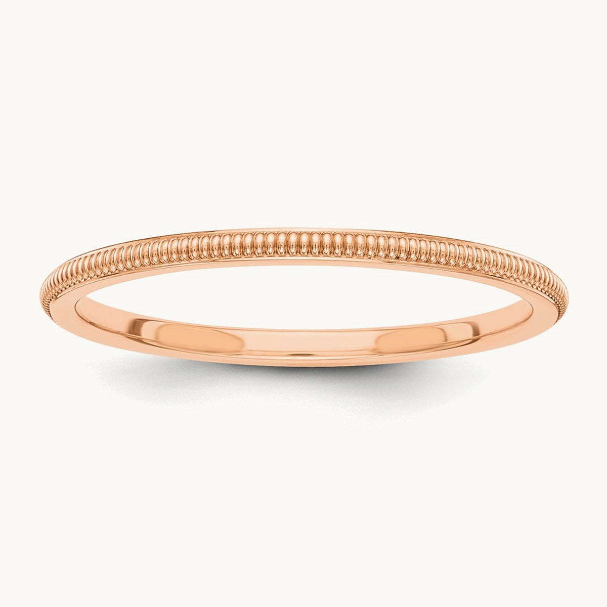 Milgrain Stackable Band — 10K Rose Gold, 1.5mm