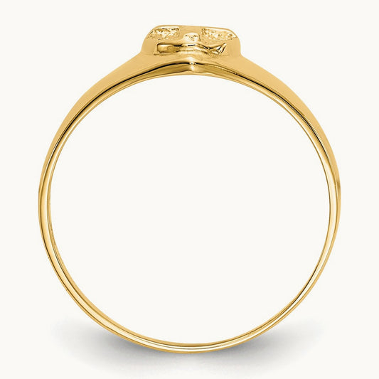 Childs Polished Open Cross Ring, 14K