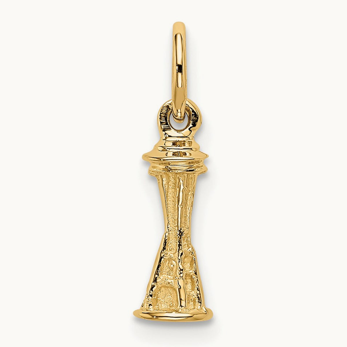Solid Polished Space Needle Charm, 14K
