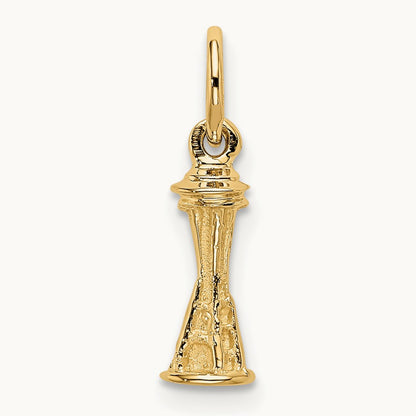 Solid Polished Space Needle Charm, 14K