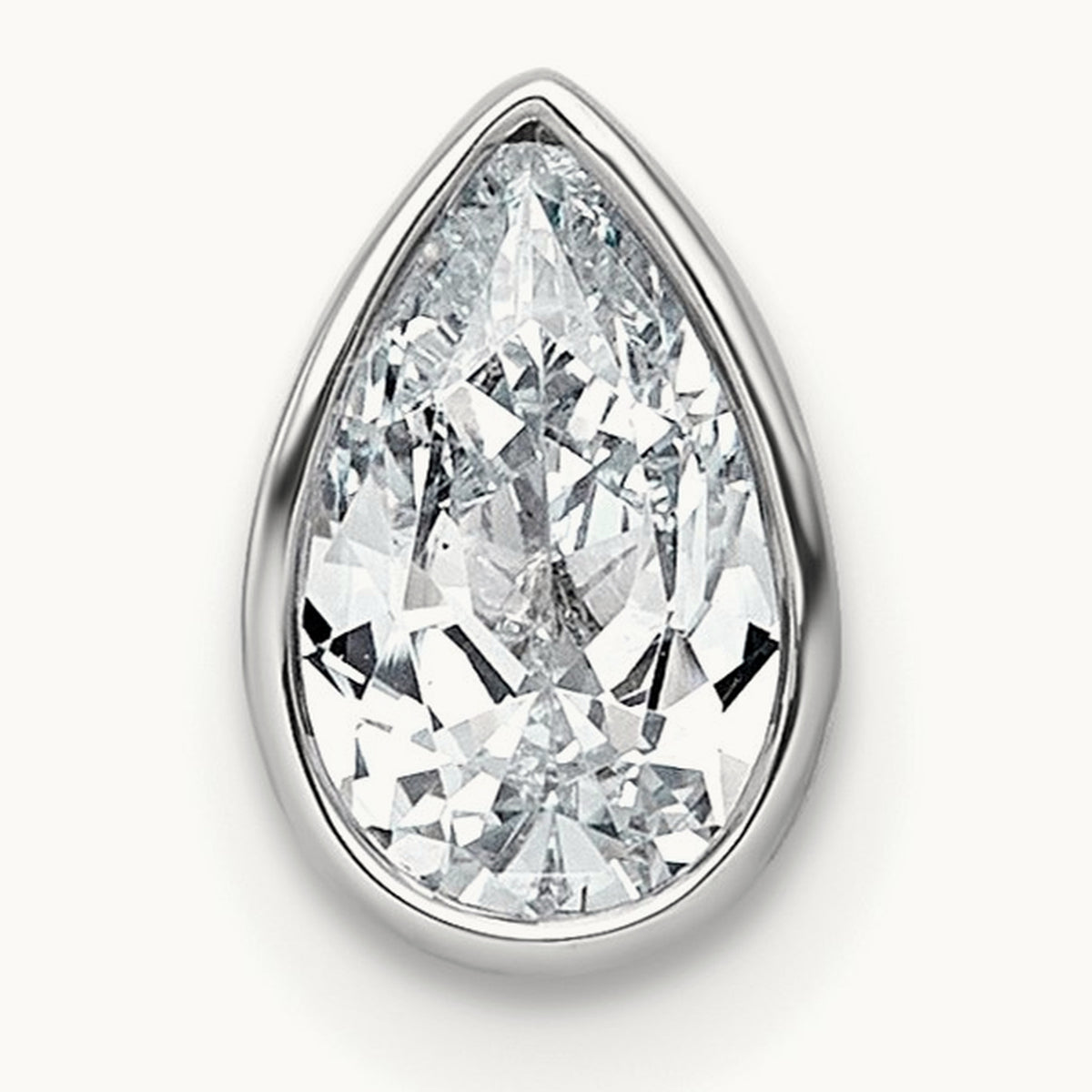 Pear Bezel Chain Slide, 0.25-3.00 ct tw Lab-Grown Diamond — 3/4 ct, VS (Best), 14K White Gold