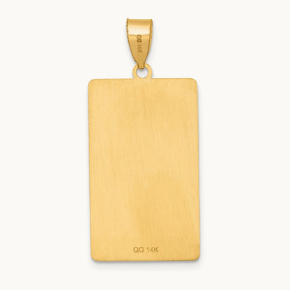 The Fool Tarot Card Pendant, 14K Yellow Gold
