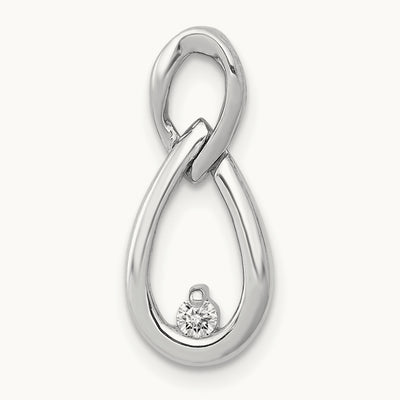 1/20ct. Diamond Teardrop Infinity Chain Slide, 14K White Gold