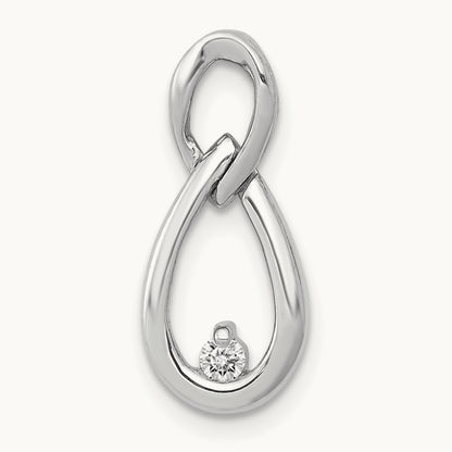 1/20ct. Diamond Teardrop Infinity Chain Slide, 14K White Gold