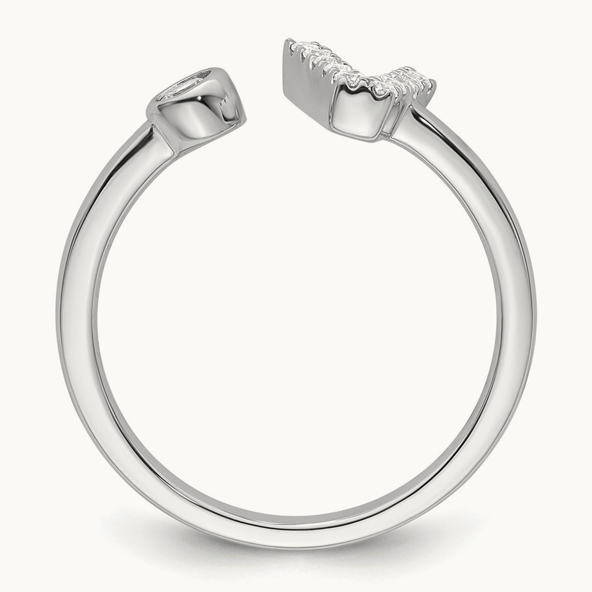 Initial V Adjustable Ring, 0.15 ct tw Lab-Grown Diamond