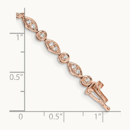 Diamond Bracelet, 14K Rose Gold