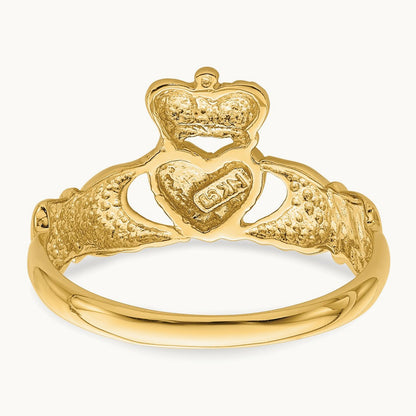 Polished Claddagh Ring, 14K