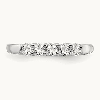 5-Stone Diamond Band, 14K White Gold