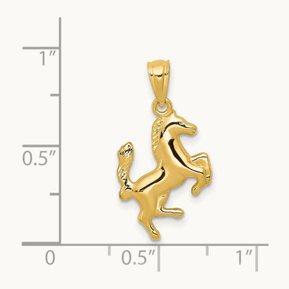 Trotting Horse Pendant, 14K