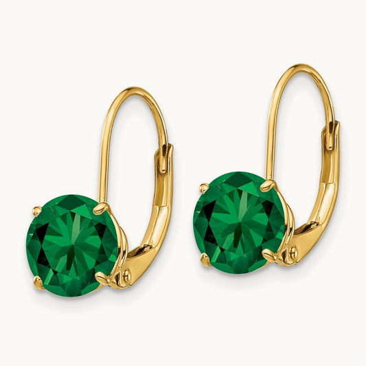 Mount St. Helens Leverback Earrings, 7mm, 14K