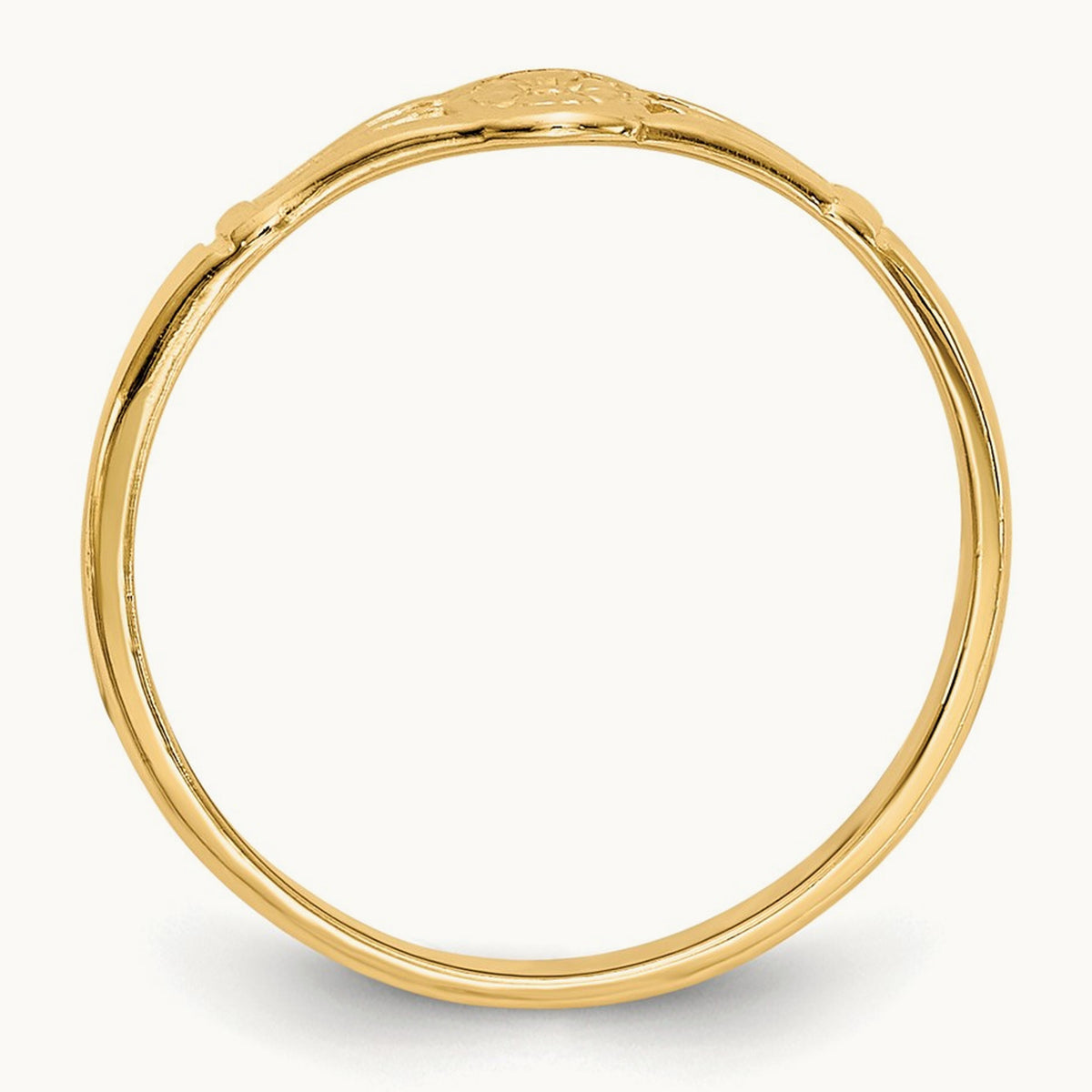 Polished Oval Baby Ring, 14K Gold
