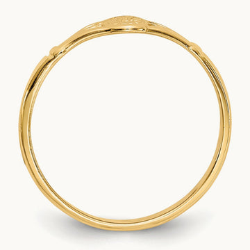 Polished Oval Baby Ring, 14K Gold