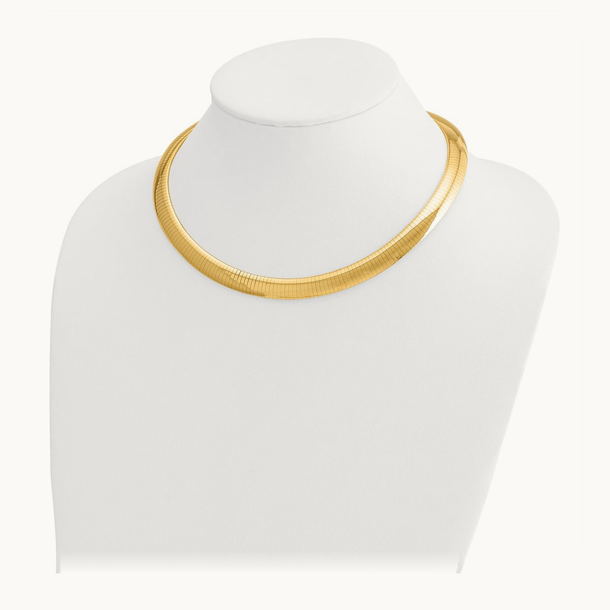 Domed Omega Necklace — 14K Yellow Gold, 16mm, 10mm