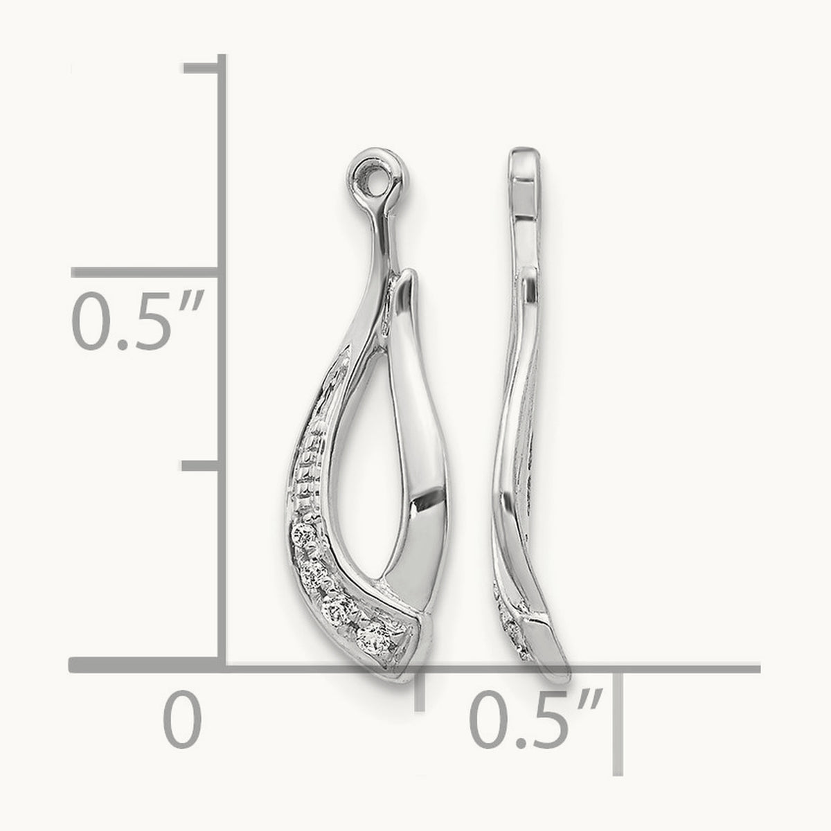 Twisted Teardrop Diamond Earring Jackets, 14K White Gold