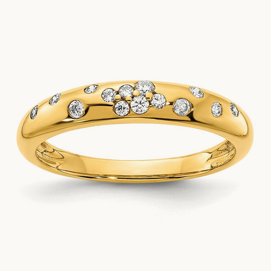 Polished Diamond Sprinkle Ring — 7.00, 7