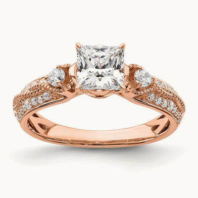 Princess Semi-Mount Engagement Ring, 1.00 ct tw