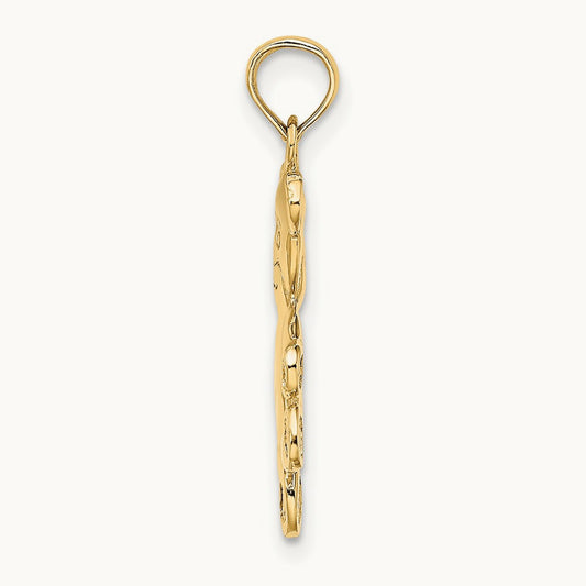 Reversible Teddy Bear Charm, 14K