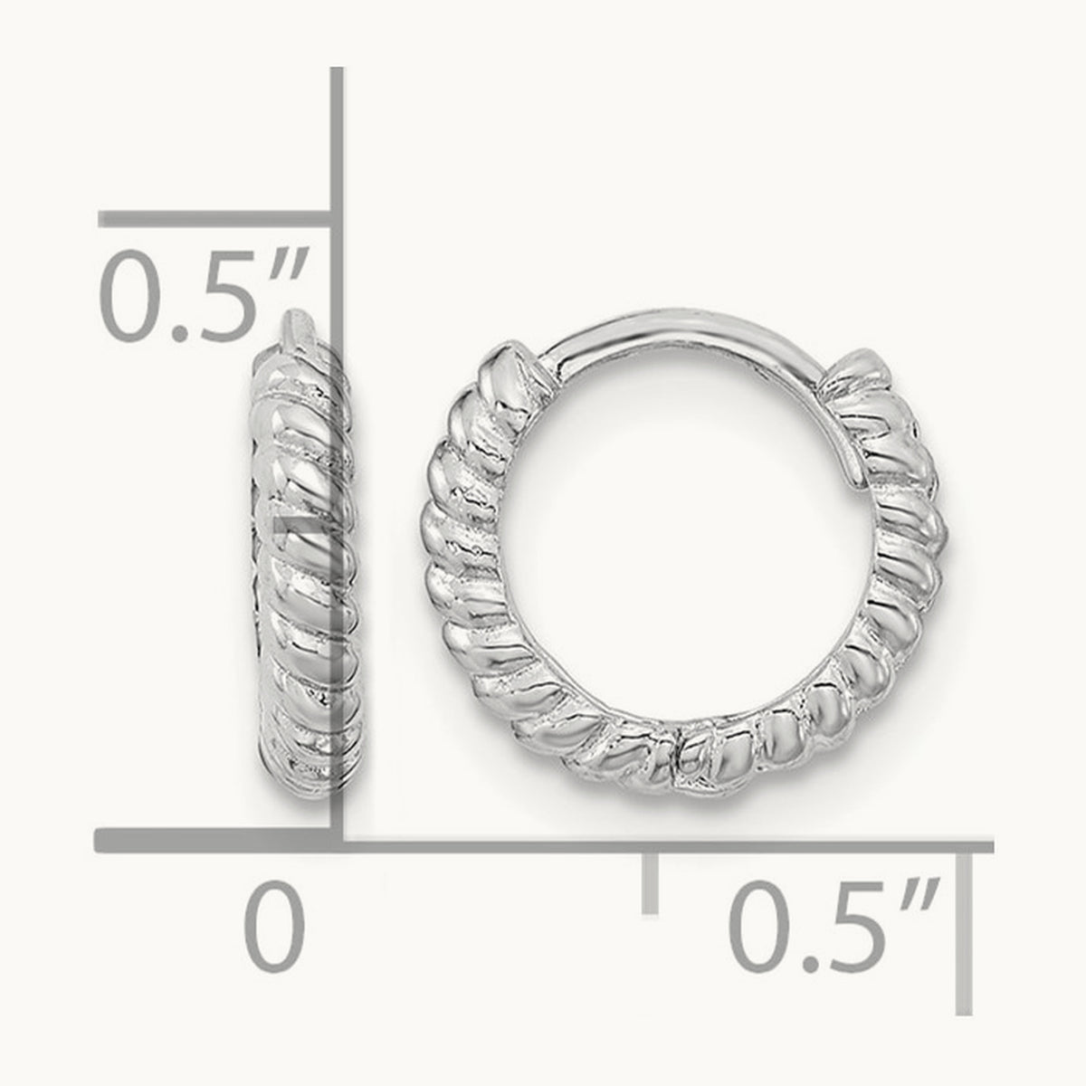 Madi K Polished Hoop Earrings, 14K White Gold