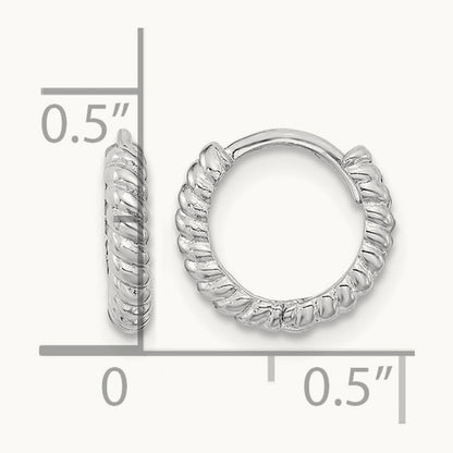 Madi K Polished Hoop Earrings, 14K White Gold