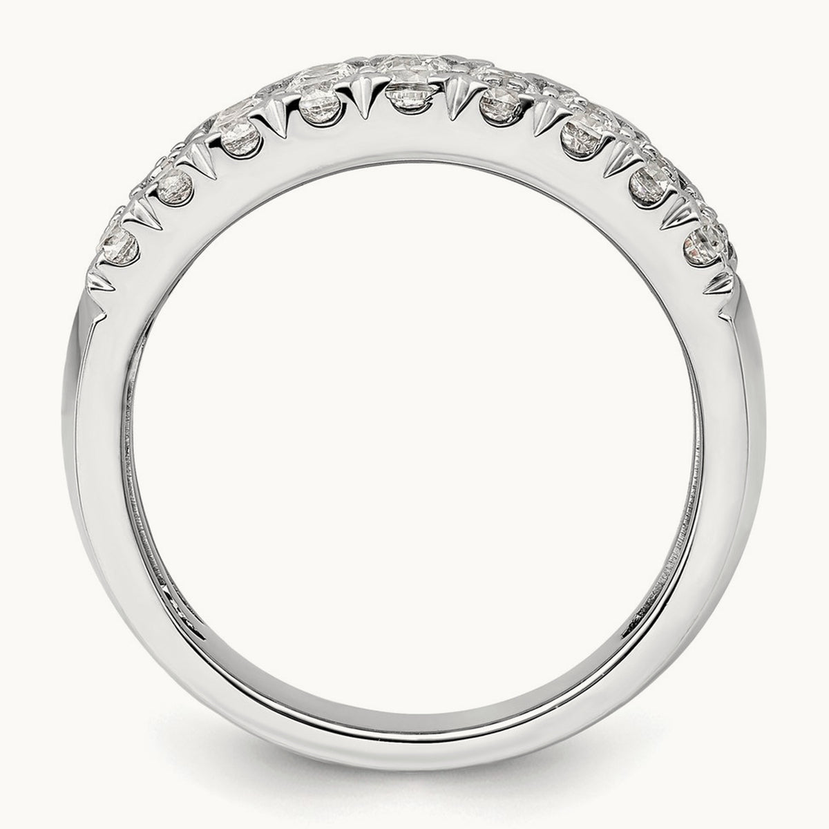 Triple Row Band, 1.50-3.00 ct tw Lab-Grown Diamond — 1 1/2 ct, 14K White Gold, 7