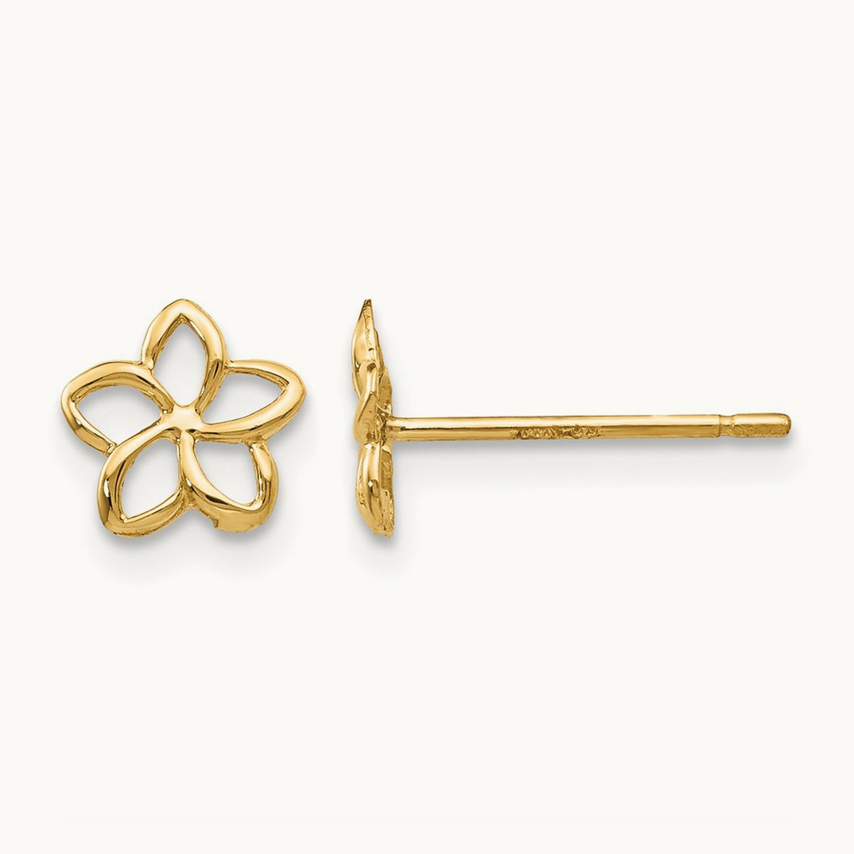 Plumeria Post Earrings — 7mm