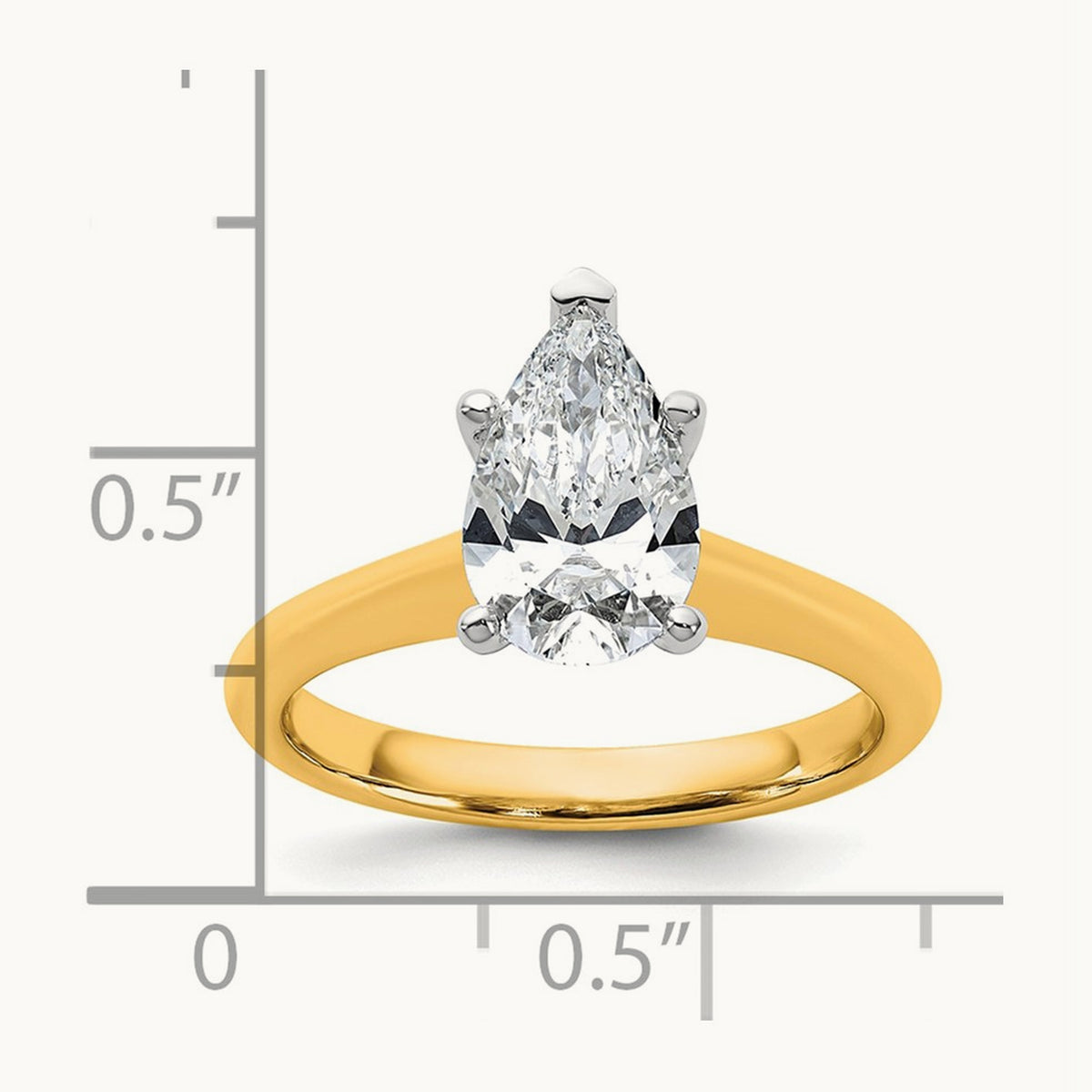 Pear 8X Ring, 1.50 ct tw Lab-Grown Diamond — 14K Two-Tone
