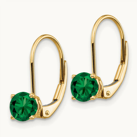 Mount St. Helens Leverback Earrings, 5mm, 14K
