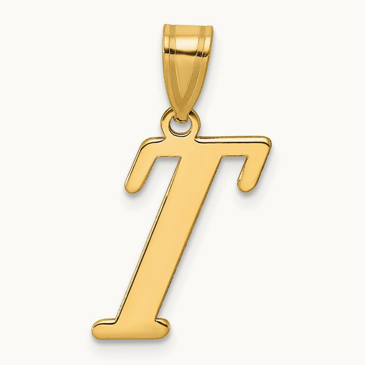 Polished Initial Pendant — T