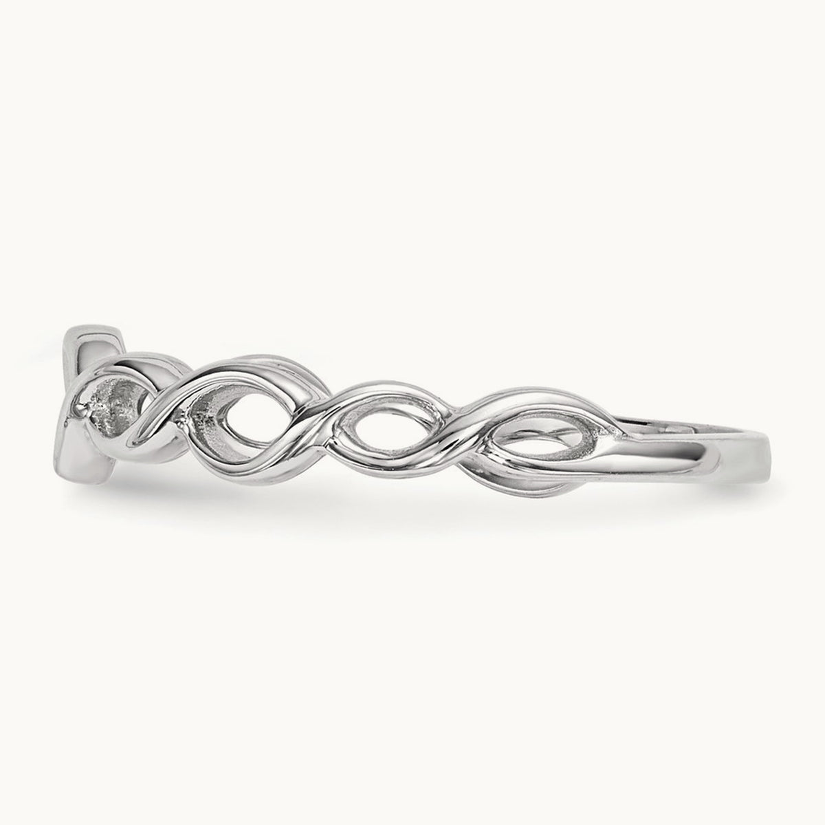 Polished Twisted Loops Ring, 14K White Gold