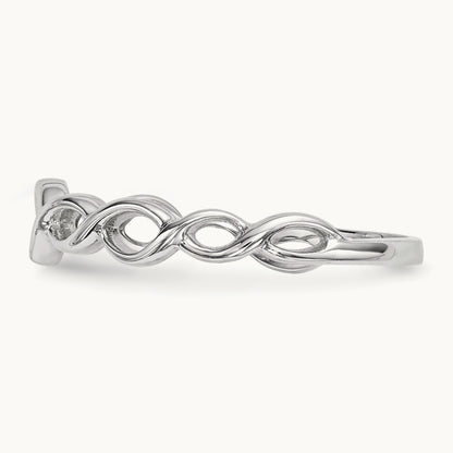 Polished Twisted Loops Ring, 14K White Gold