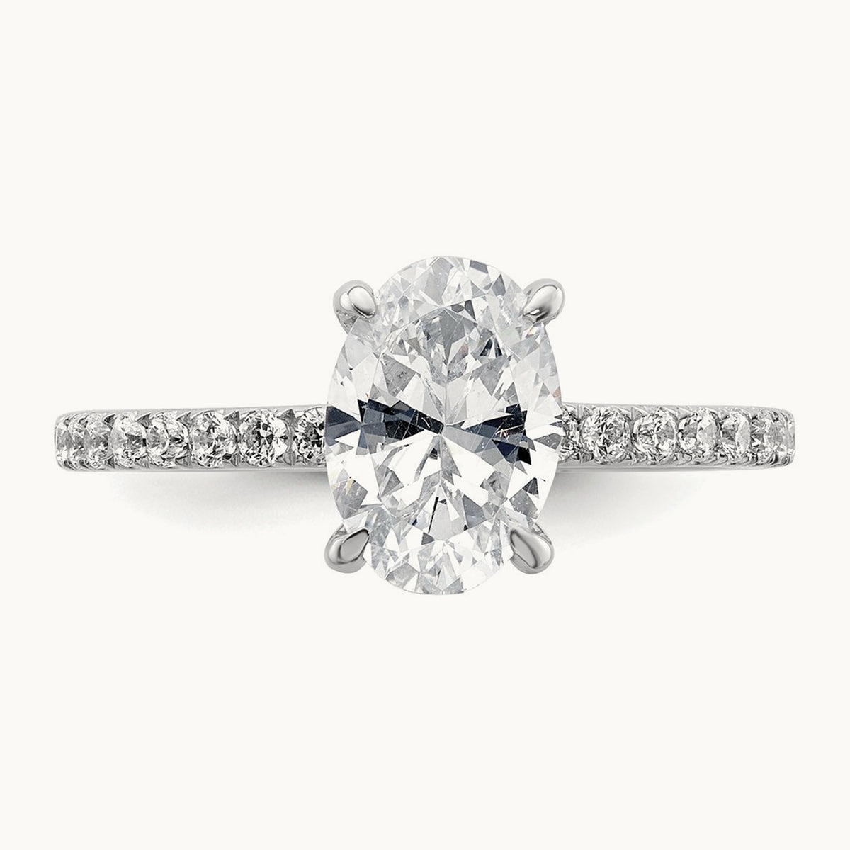 Oval Solitaire Engagement Ring, 1.25-4.50 ct tw Lab-Grown Diamond — 14K White Gold, 7 (2)