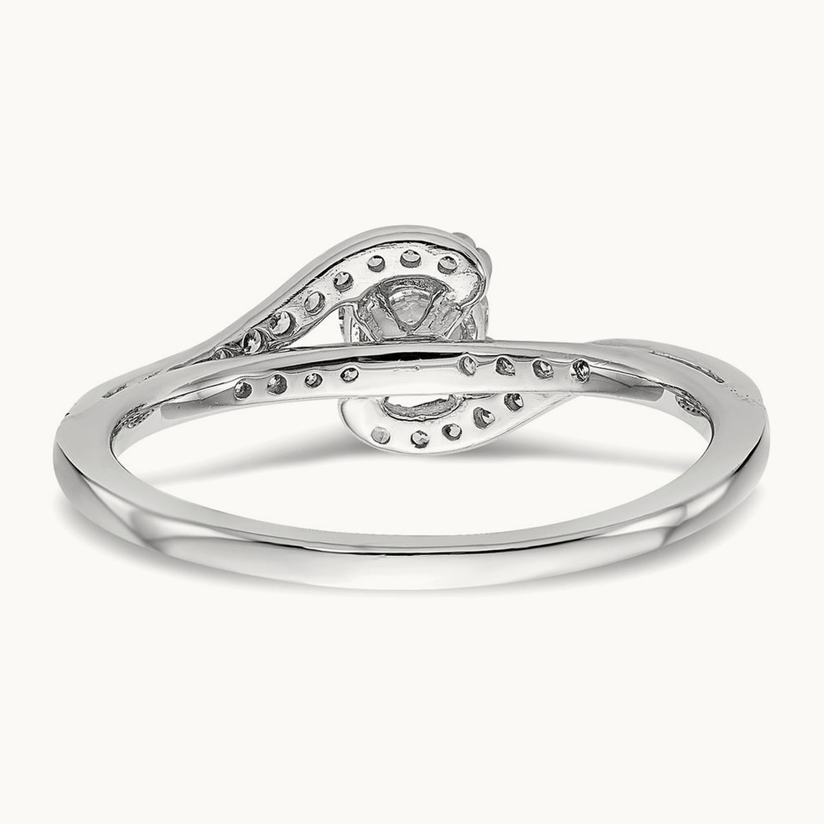 Round Semi-Mount Bypass Engagement Ring, 0.15 ct tw — 14K White Gold