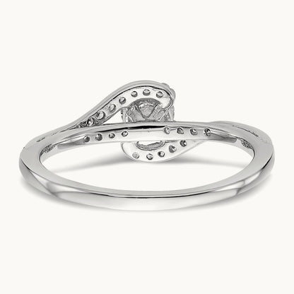 Round Semi-Mount Bypass Engagement Ring, 0.15 ct tw — 14K White Gold