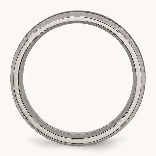 Polished w/Black Carbon Fiber Inlay Band, 8mm, Titanium