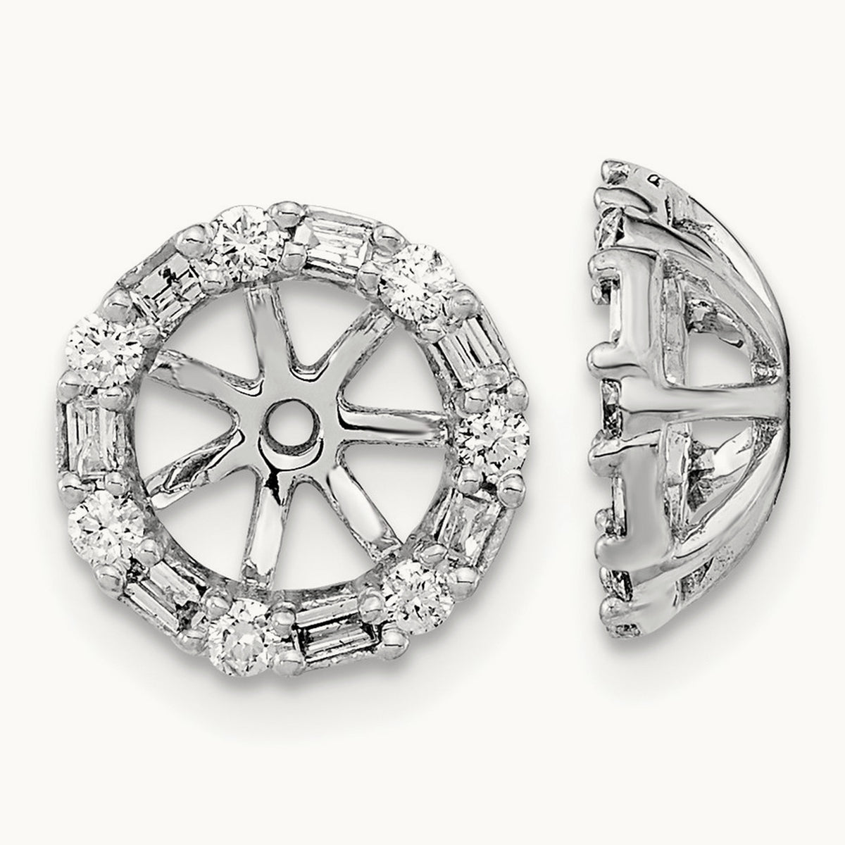 Diamond Earring Jackets — 14K White Gold, 10.5mm