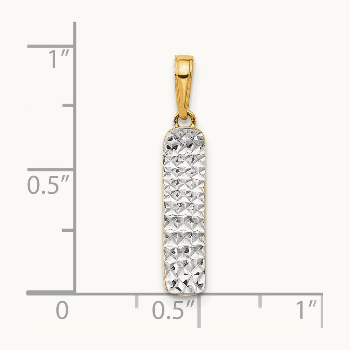 D/C Skateboard Pendant, 14K with White Rhodium