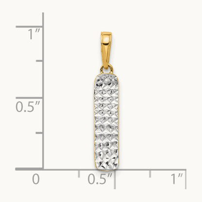 D/C Skateboard Pendant, 14K with White Rhodium