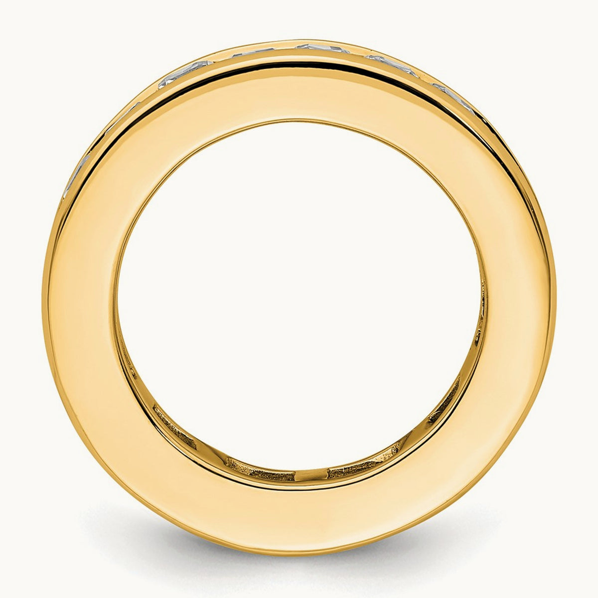 Polished Princess Channel Set Diamond Eternity Band, 3.00 ct tw — 14K Yellow Gold