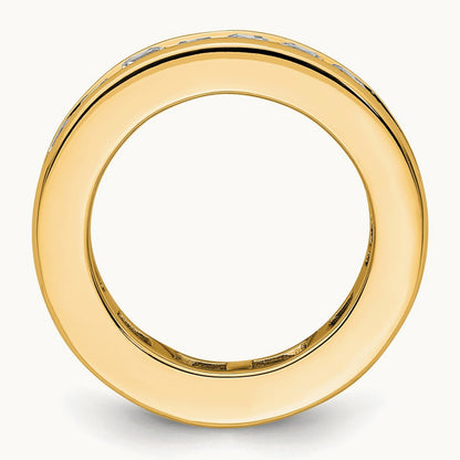 Polished Princess Channel Set Diamond Eternity Band, 3.00 ct tw — 14K Yellow Gold